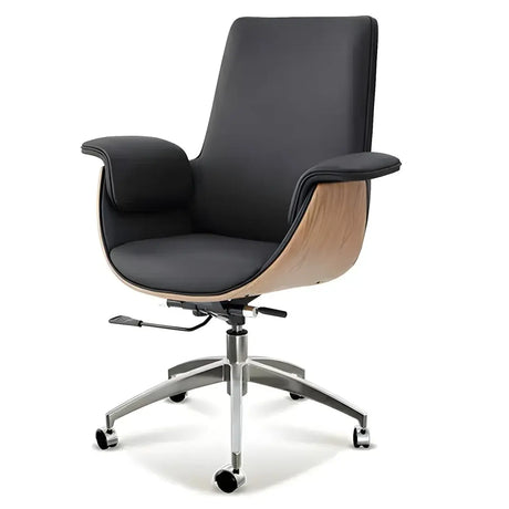 Ergonomic Swivel Upholstered Full Back Adjustable Office Chair Image - 2