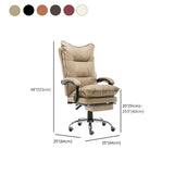 Ergonomic Swivel Wheels and Armrests Leather Office Chair #size