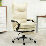 Ergonomic Swivel Wheels and Armrests Leather Office Chair Image - 4