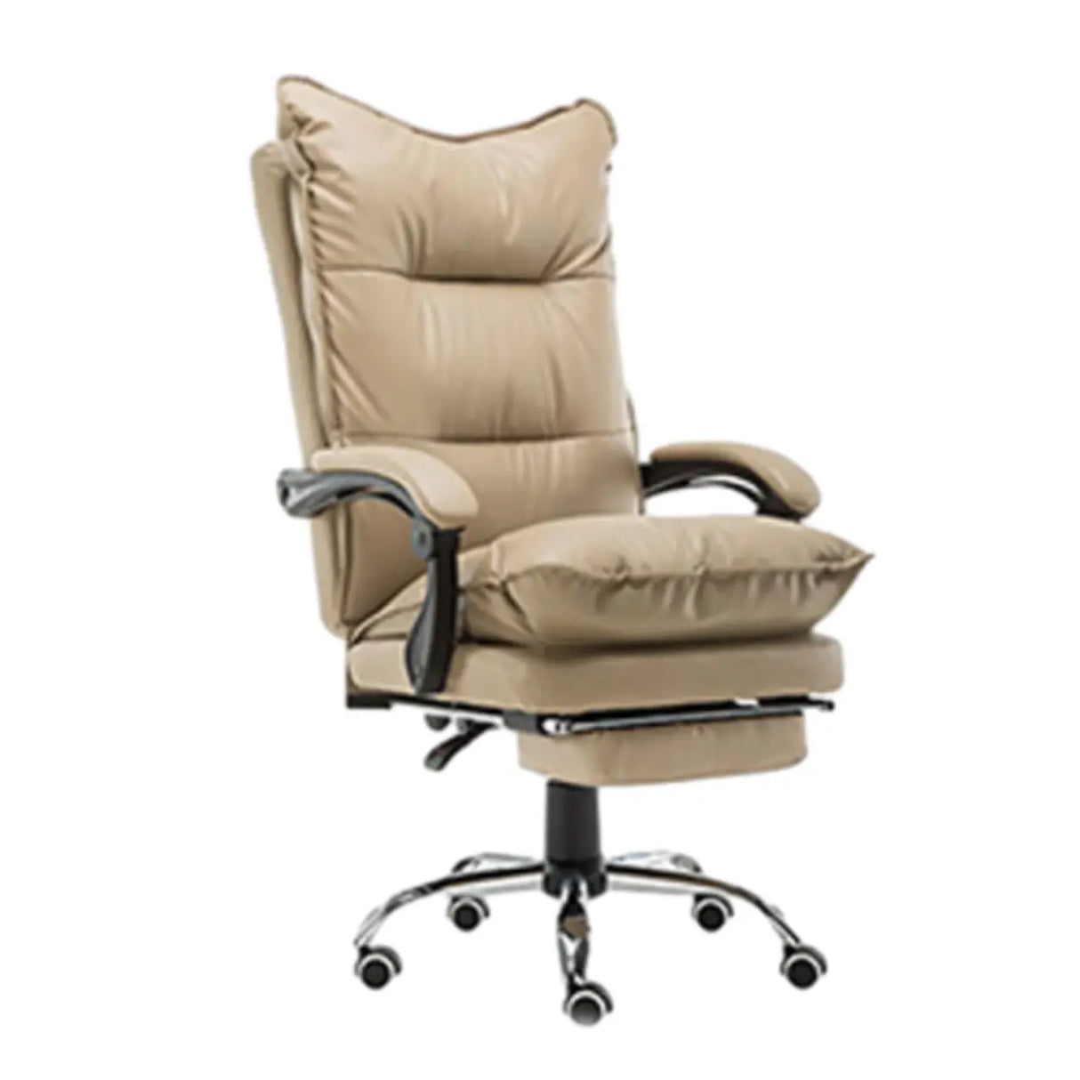 Ergonomic Swivel Wheels and Armrests Leather Office Chair Image - 7