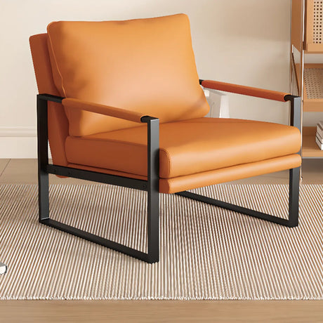 Ergonomic Tech Cloth Cushion Back Metal Sled Arm Chair Image - 2