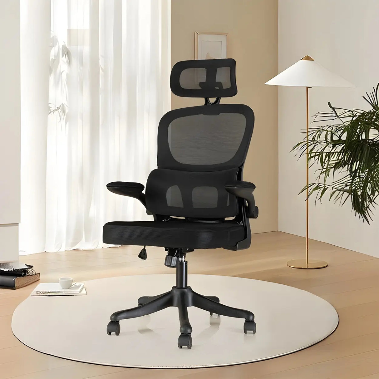 Ergonomic Tilt Padded Mesh Executive Black Office Chair Image - 1
