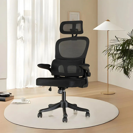 Ergonomic Tilt Padded Mesh Executive Black Office Chair Image - 1