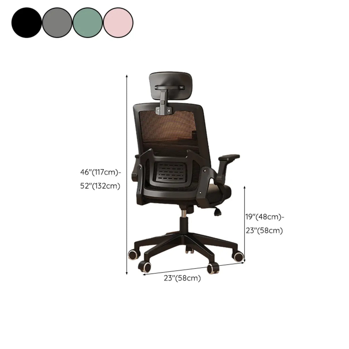 Ergonomic Tilt Padded Mesh Executive Black Office Chair Image - 16