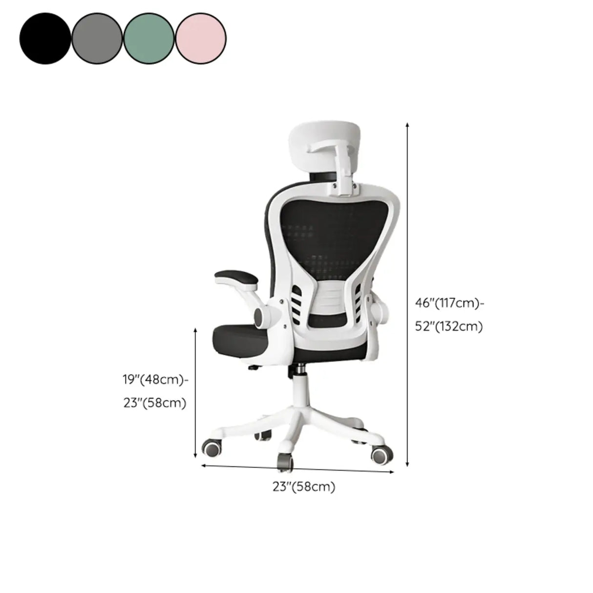 Ergonomic Tilt Padded Mesh Executive Black Office Chair Image - 17