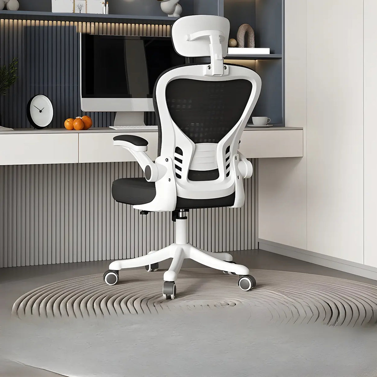 Ergonomic Tilt Padded Mesh Executive Black Office Chair Image - 3