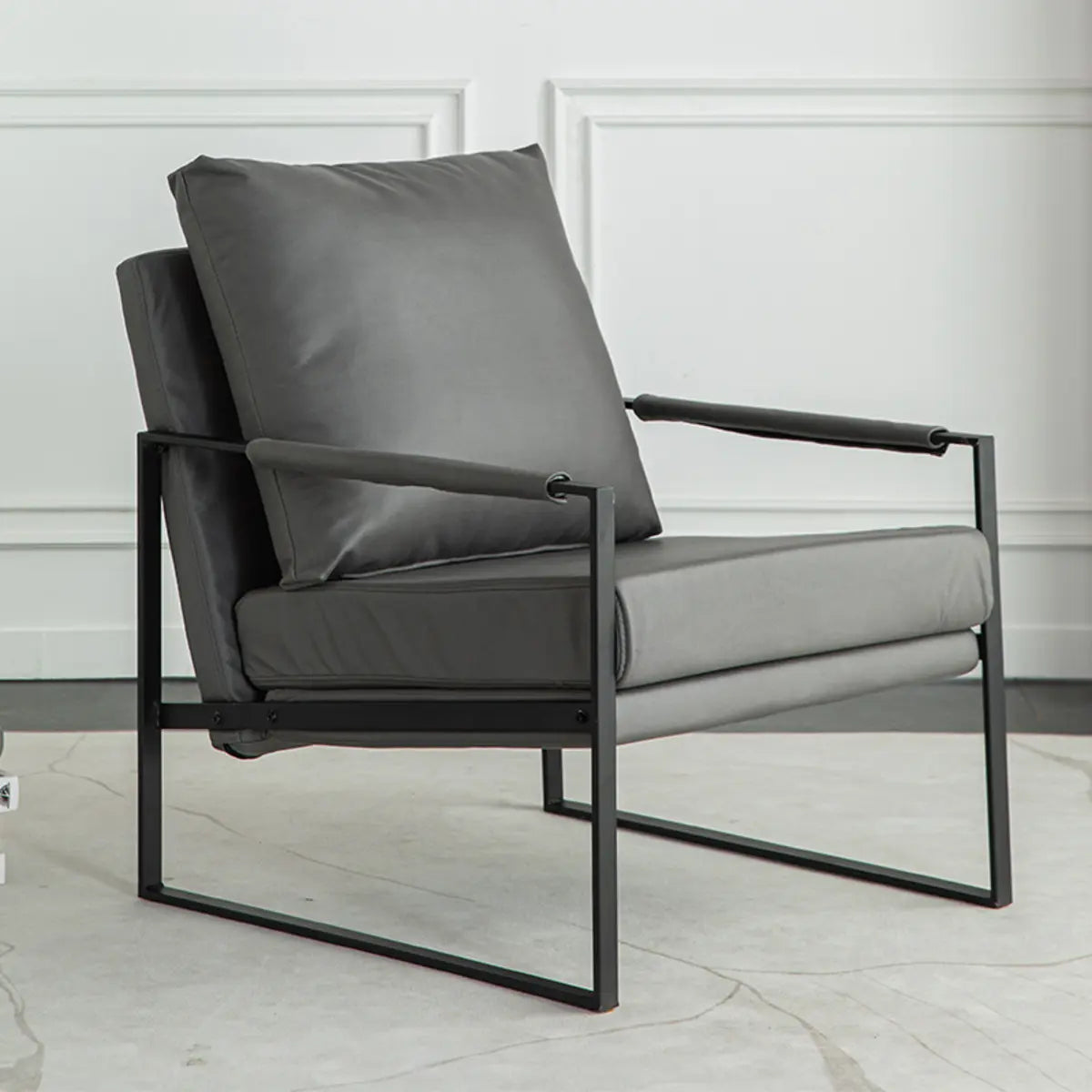 Ergonomic Water Resistant Cushion Back Sled Arm Chair Image - 11