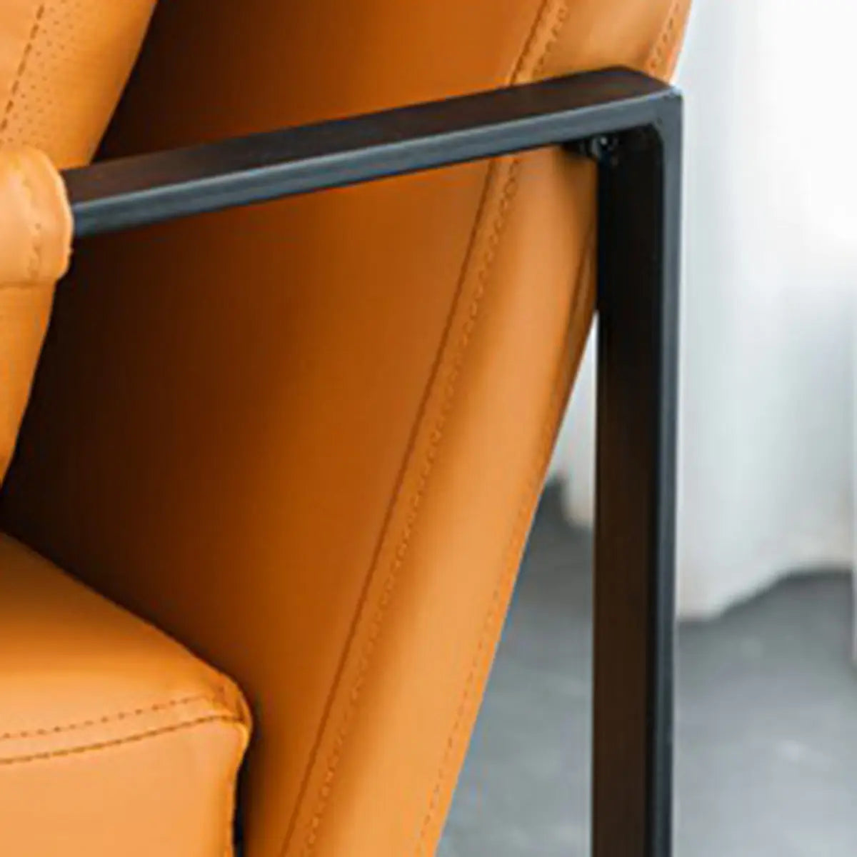 Ergonomic Water Resistant Cushion Back Sled Arm Chair Image - 12