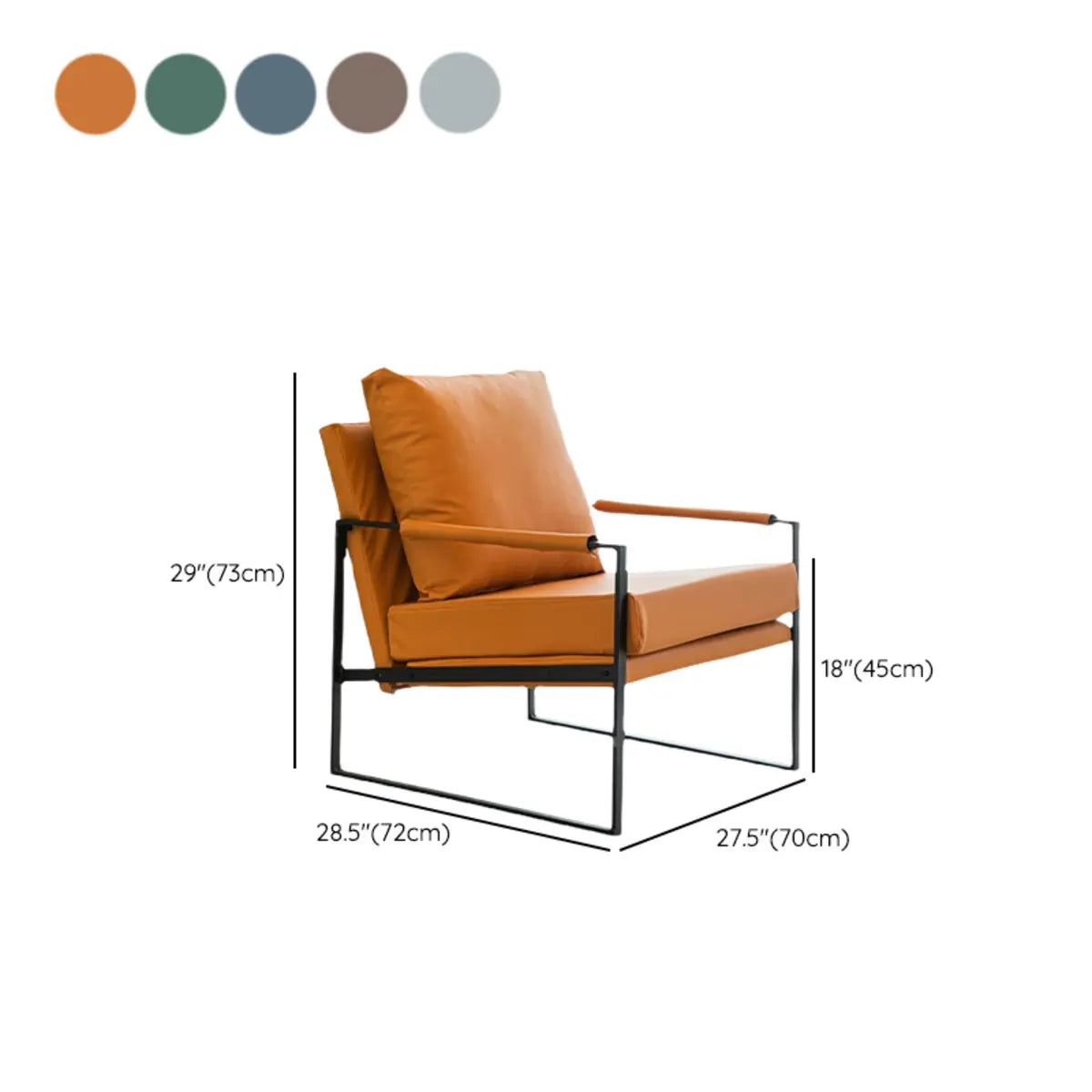 Ergonomic Water Resistant Cushion Back Sled Arm Chair 