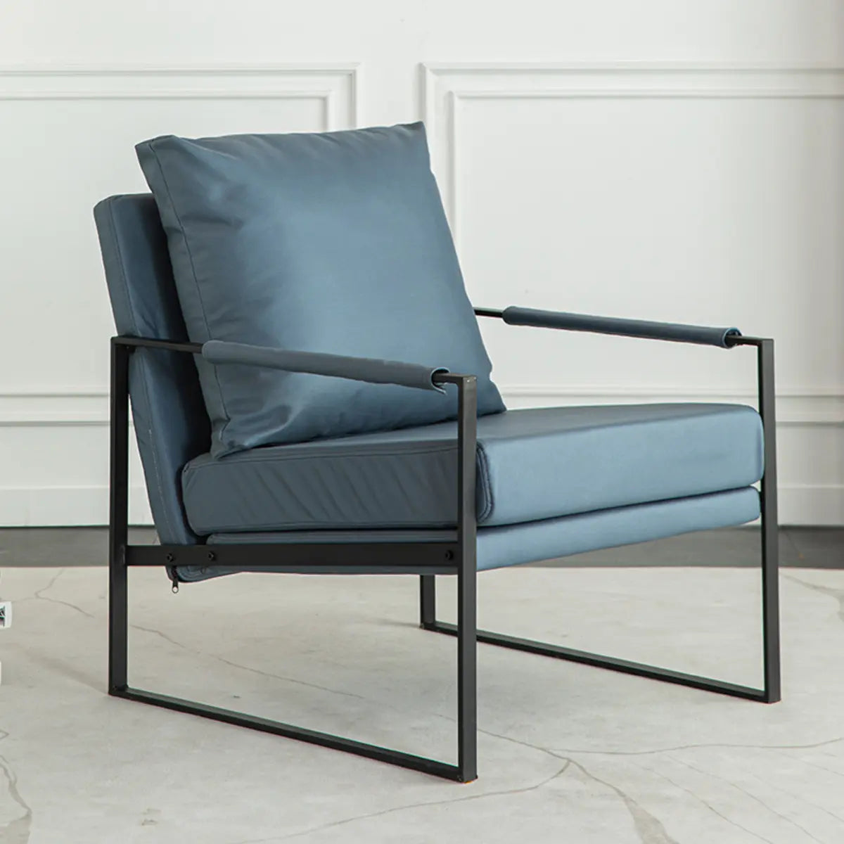 Ergonomic Water Resistant Cushion Back Sled Arm Chair Image - 5
