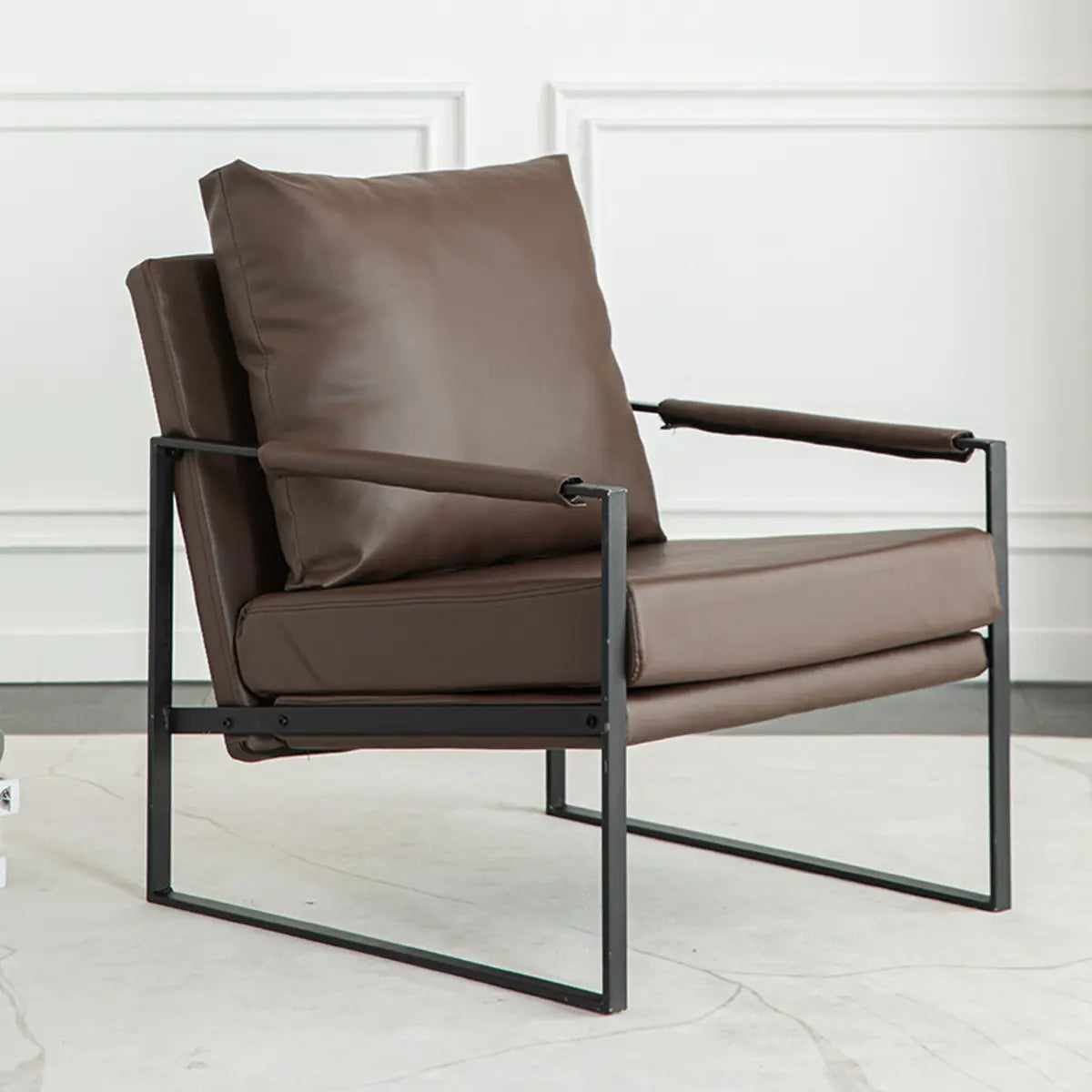 Ergonomic Water Resistant Cushion Back Sled Arm Chair Image - 7