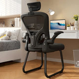 Ergonomic White-Gray Adjustable Mesh Task Office Chair Image - 11