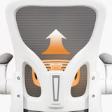 Ergonomic White-Gray Adjustable Mesh Task Office Chair Image - 16
