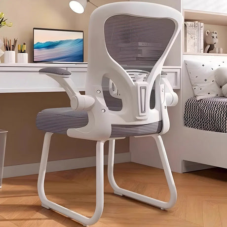Ergonomic White-Gray Adjustable Mesh Task Office Chair Image - 1