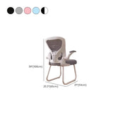 Ergonomic White-Gray Adjustable Mesh Task Office Chair Image - 20