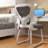 Ergonomic White-Gray Adjustable Mesh Task Office Chair Image - 5