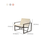 Ergonomic White Sherpa Fixed Back Sled Lounge Chair #size