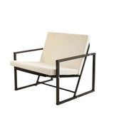 Ergonomic White Sherpa Fixed Back Sled Lounge Chair Image - 8