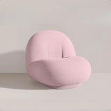 Ergonomic White Sherpa Swivel Fixed Back Side Chair Image - 2