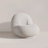 Ergonomic White Sherpa Swivel Fixed Back Side Chair Image - 3