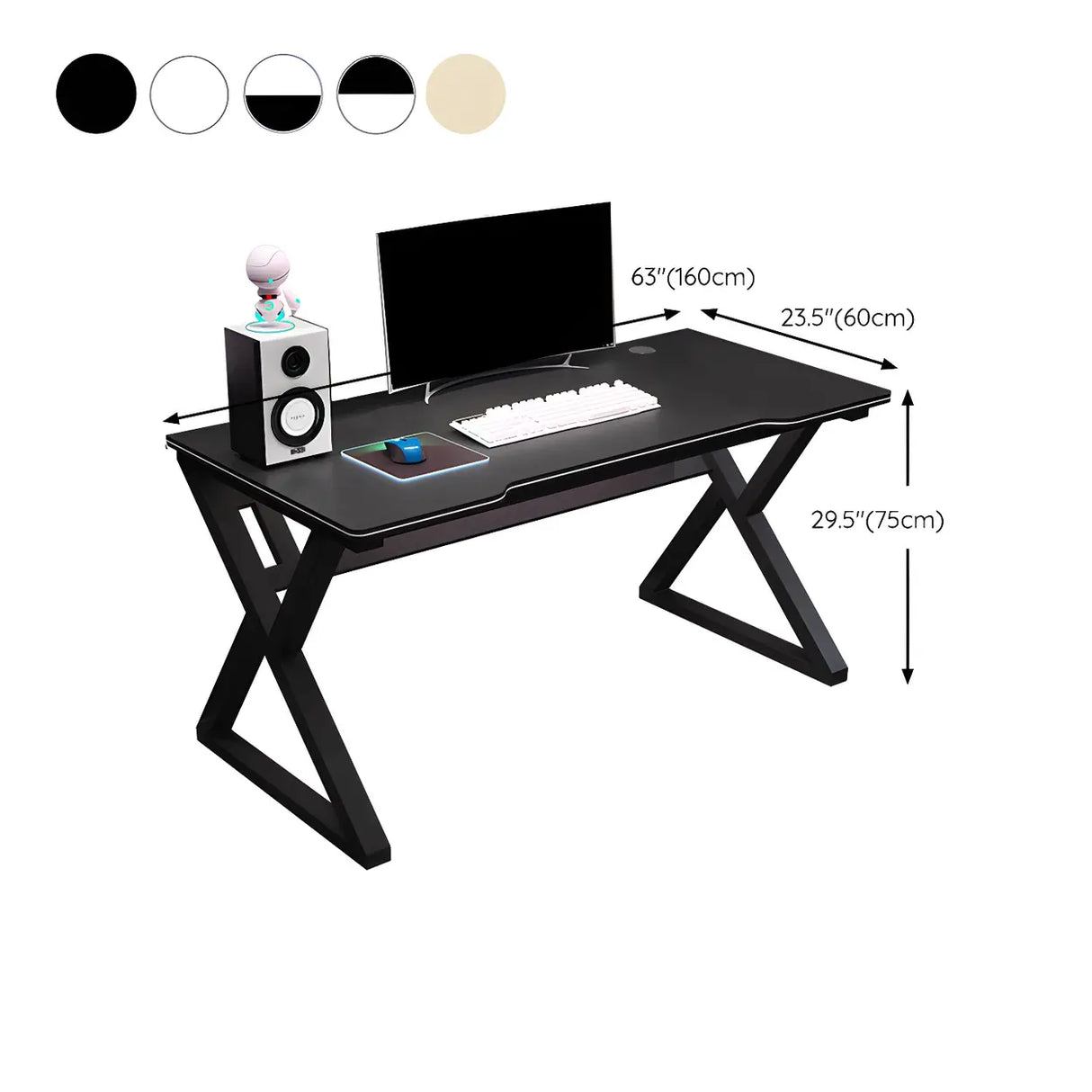 Ergonomic Wood Free Form Sled Double Computer Desk Image - 20