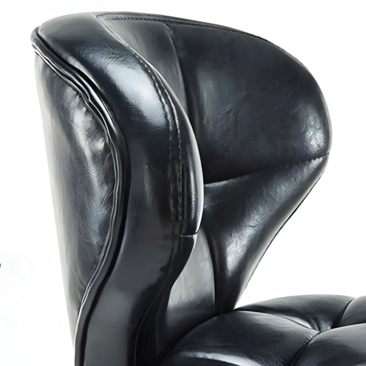 Espresso Wood Leather Upholstered Backrest Bar Stool Image - 6