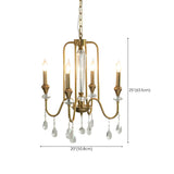 European Candle Bulbs and Crystal Drops Gold Chandelier #size