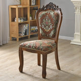 European Style Vintage Wooden Upholstered Dining Chair Image - 21