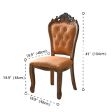 European Style Vintage Wooden Upholstered Dining Chair #size