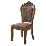 European Style Vintage Wooden Upholstered Dining Chair Image - 5