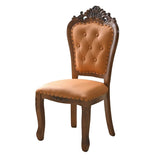 European Style Vintage Wooden Upholstered Dining Chair Image - 8