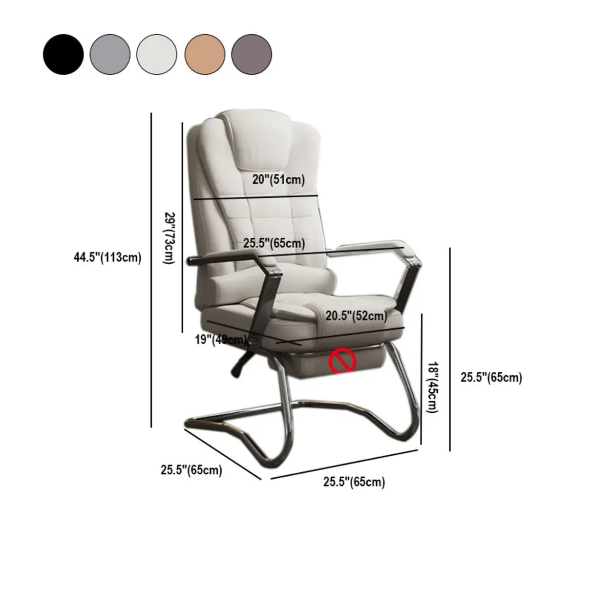 Executive Leather High-Back Lumbar Headrest Office Chair 