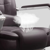 Executive Leather High-Back Lumbar Headrest Office Chair Image - 7