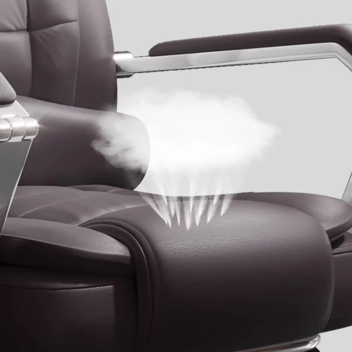 Executive Leather High-Back Lumbar Headrest Office Chair Image - 7
