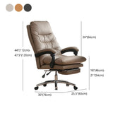 Executive Recliner Calfskin Adjustable Taupe Office Chair #size