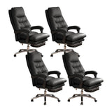 Executive Recliner Calfskin Adjustable Taupe Office Chair Image - 6