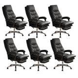 Executive Recliner Calfskin Adjustable Taupe Office Chair Image - 8