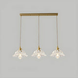 Exquisite 3-Light Clear Flower Island Pendant Light Image - 2