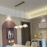 Exquisite 3-Light Clear Flower Island Pendant Light Image - 3