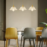 Exquisite 3-Light Clear Flower Island Pendant Light Image - 4