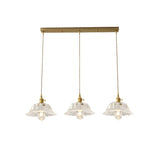 Exquisite 3-Light Clear Flower Island Pendant Light Image - 6