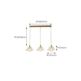 Exquisite 3-Light Clear Flower Island Pendant Light #size