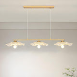 Exquisite 3-Light Floral Gold Island Chandelier Light Image - 9