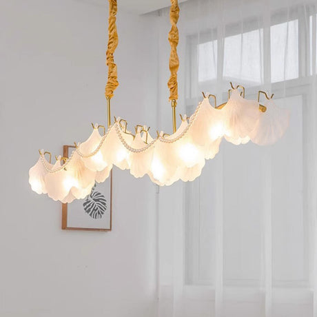 Exquisite Adjustable Shell Glass Island Ceiling Light Image - 1