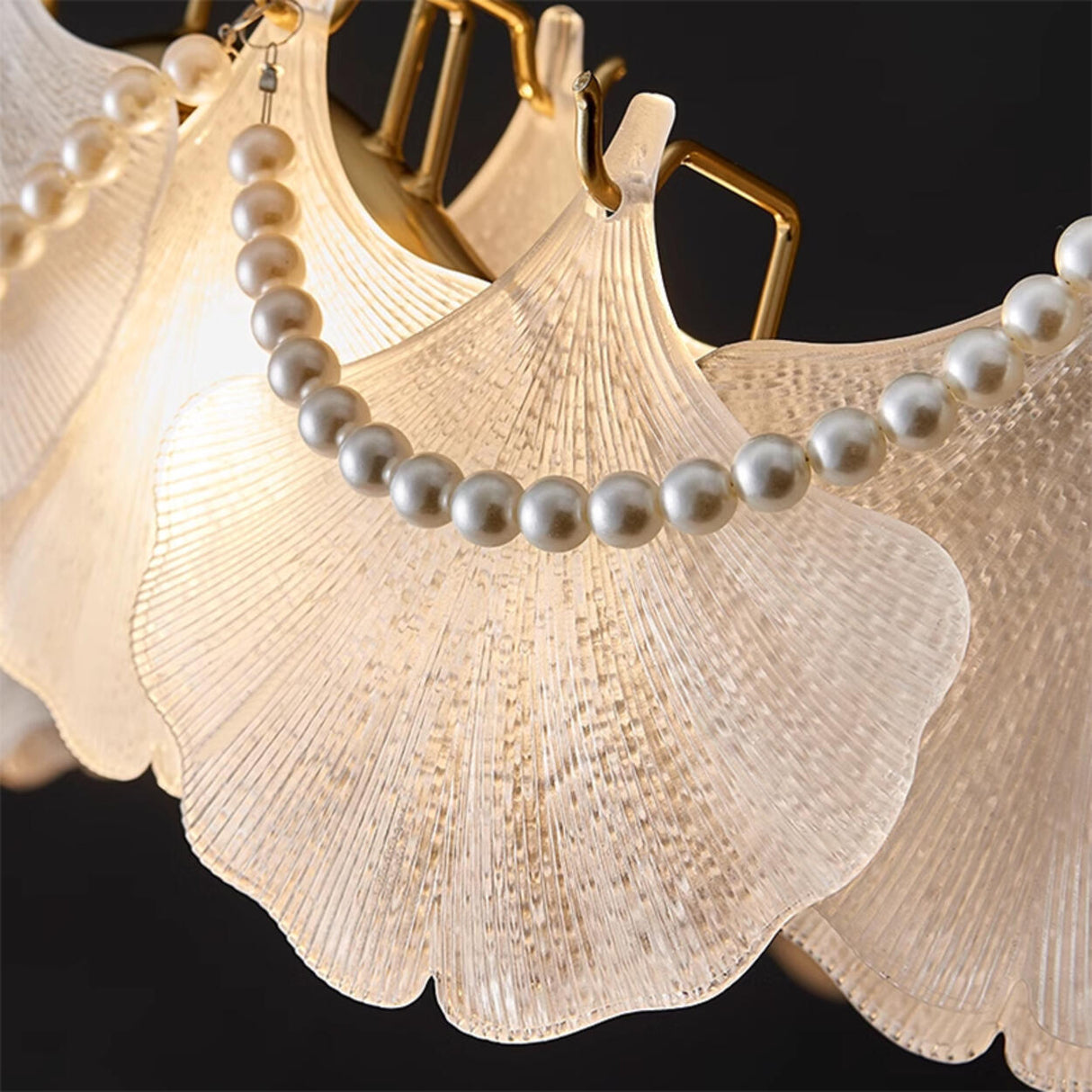 Exquisite Adjustable Shell Glass Island Ceiling Light Image - 6
