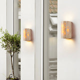 Exquisite Beige Cylinder Stone Exterior LED Wall Lamp Image - 2