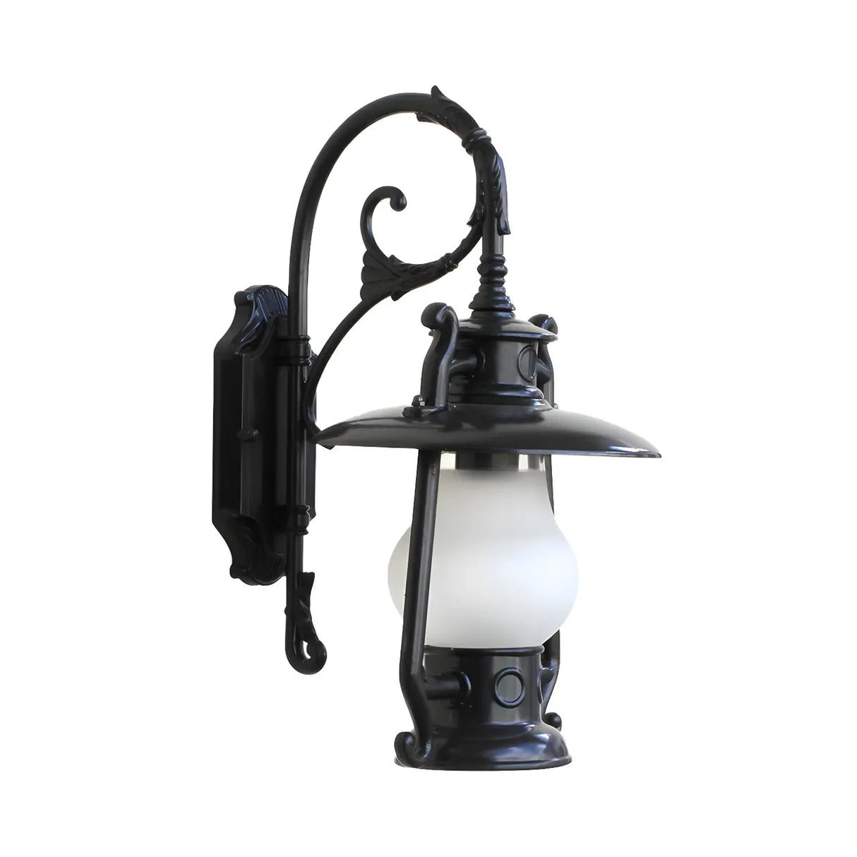 Exquisite Brass Lantern Glass Exterior LED Wall Sconce Image - 10