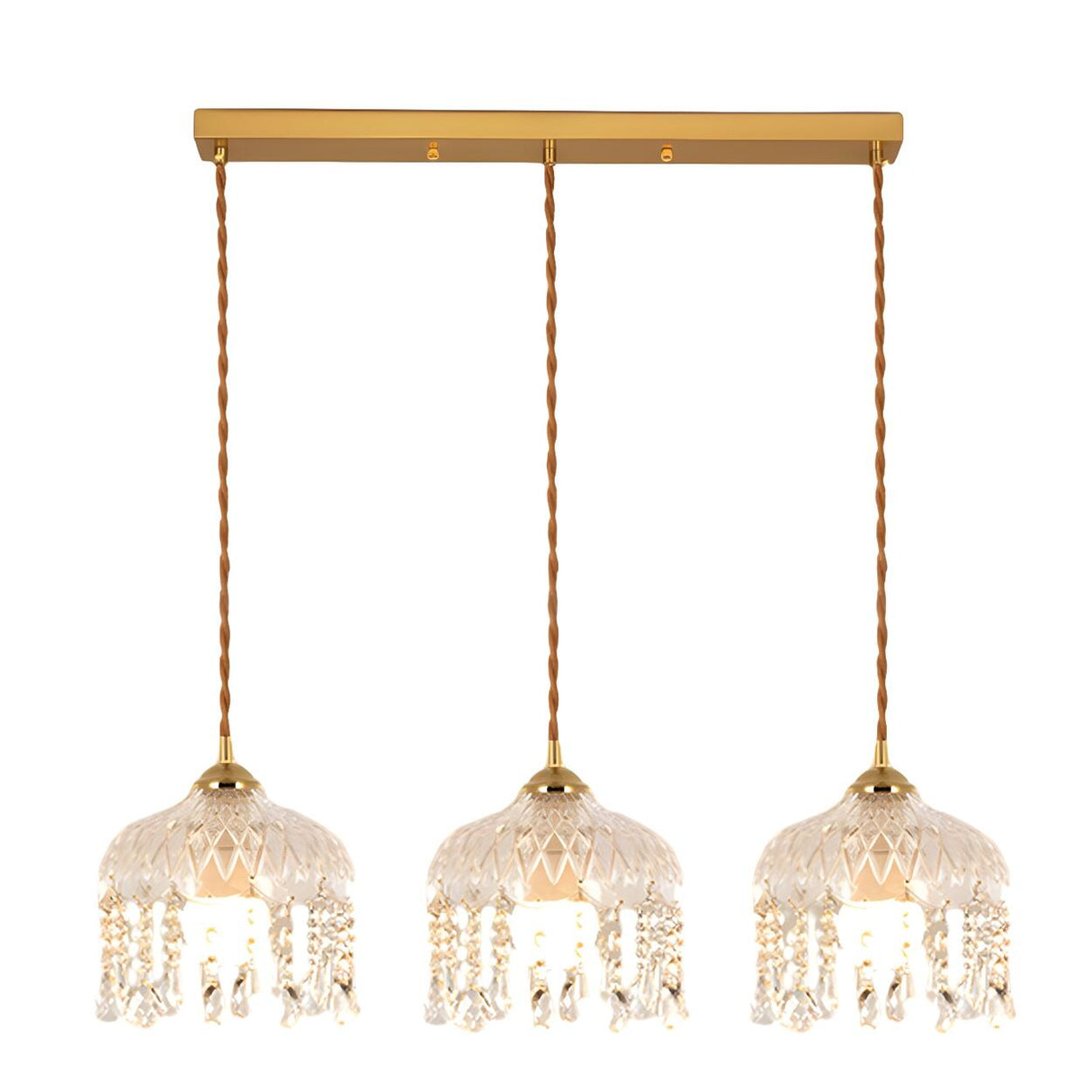 Exquisite Clear Crystal Kitchen Island Pendant Light Image - 10