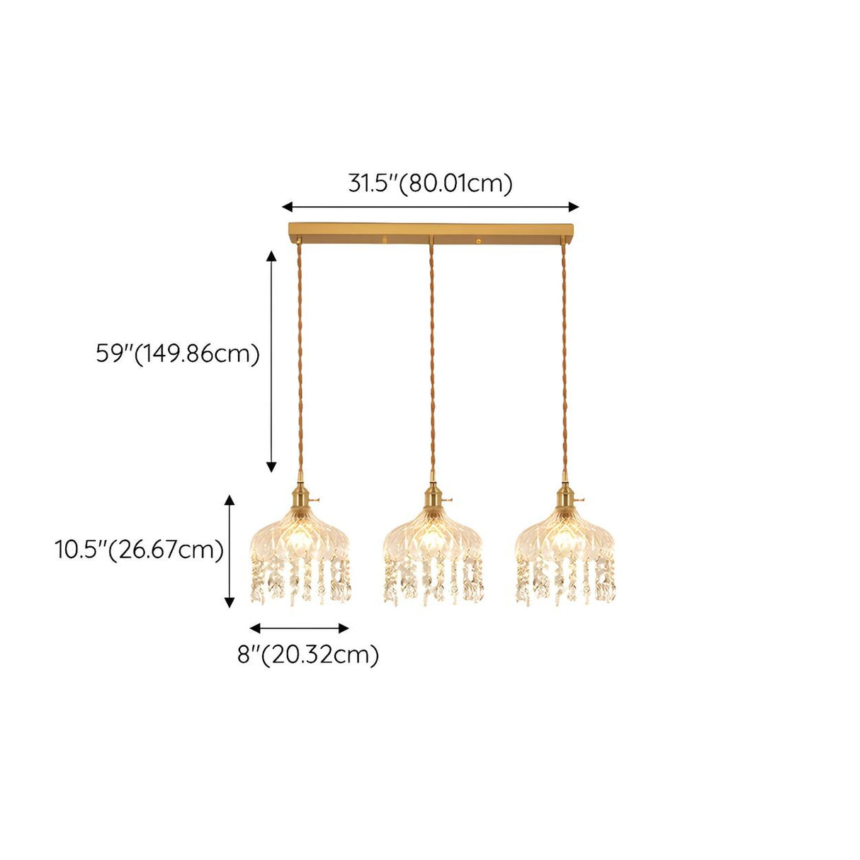 Exquisite Clear Crystal Kitchen Island Pendant Light Image - 15