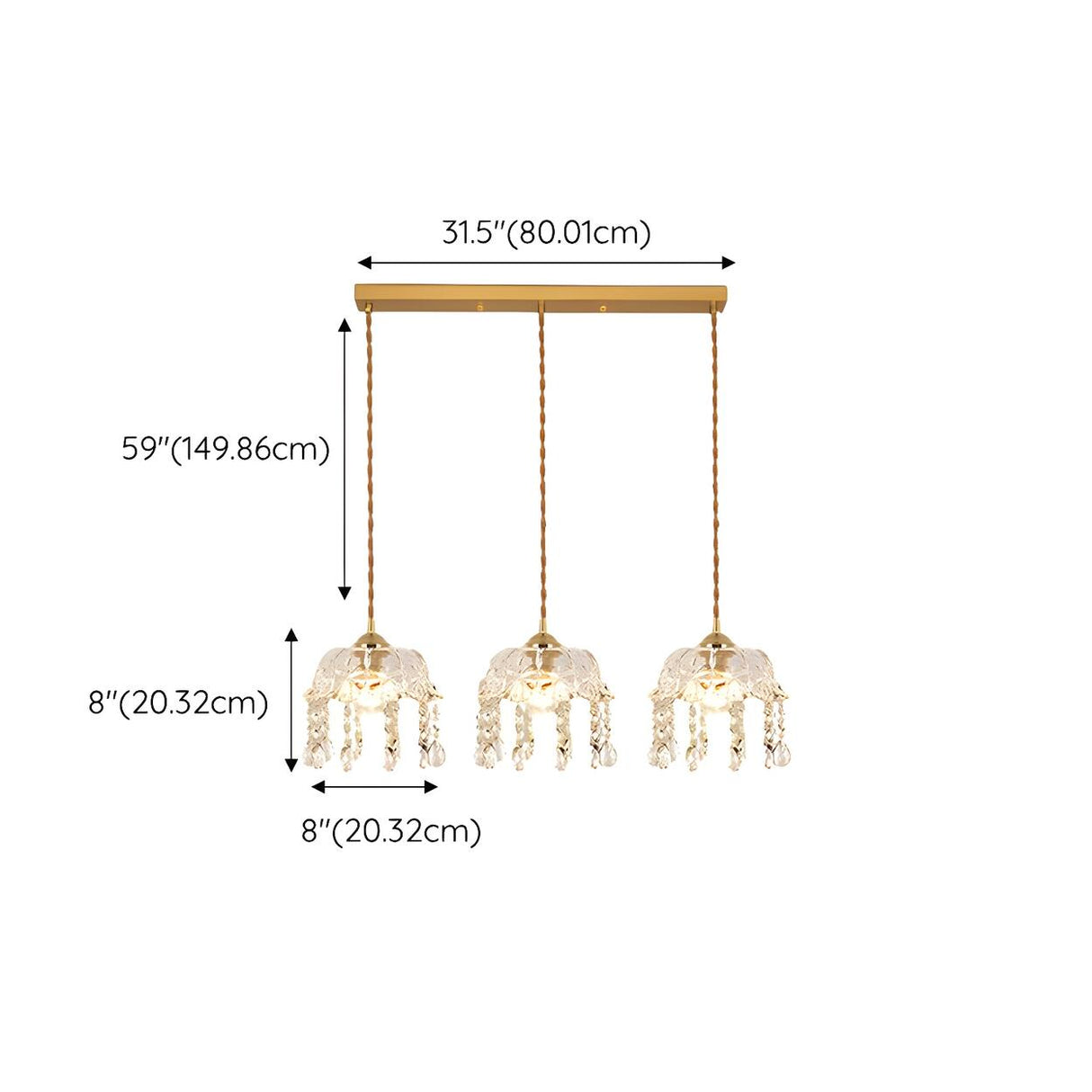 Exquisite Clear Crystal Kitchen Island Pendant Light Image - 18